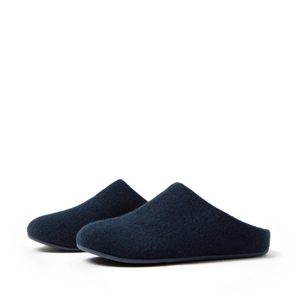 Fitflop Womens Slippers Navy - Chrissie Felt - 67ZJCYTGI